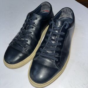 Allen Edmonds Canal Court Leather Sneakers - Navy‎ Blue - Men's sz 8.5D